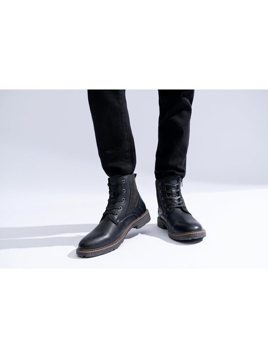 Men\'s Black Leather Casual Boots Zipper Chukka Boots main image 6